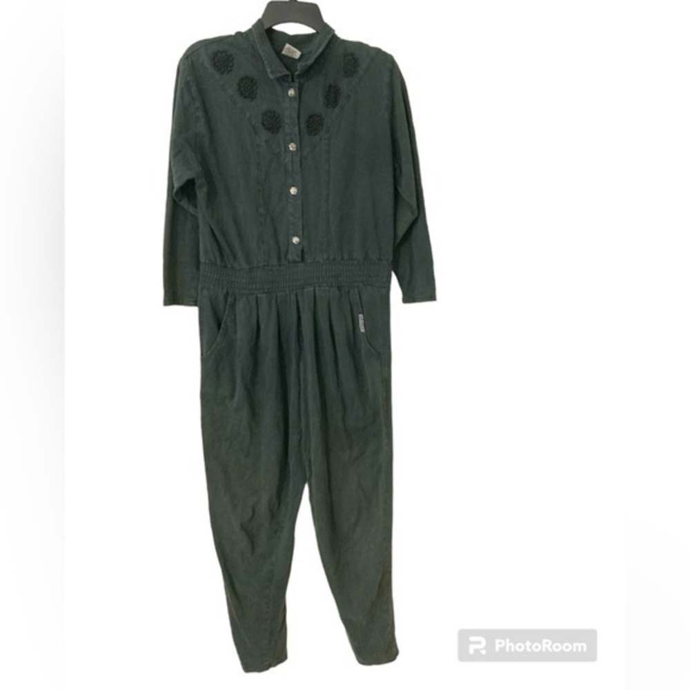 Vintage Western Cowboy Montana Embroidered Jumpsuit Green Size S